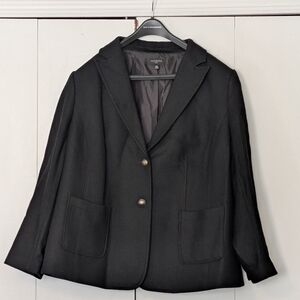 Talbots Wool Blend Blazer Button Front Sz 20W black